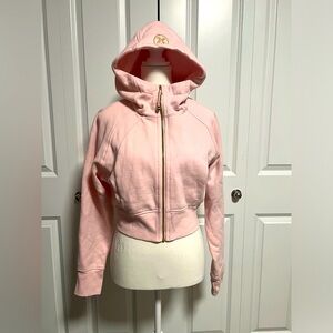 Lululemon Scuba full zip cropped hoodie in cherry blossom pink size 8